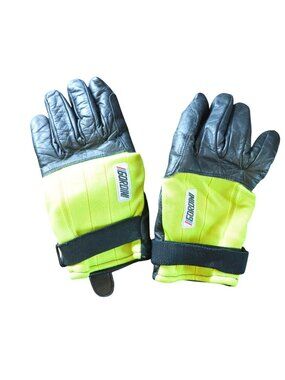 Vintage Gordini High Visibility Winter Work Gloves Men Size L Neon Green Black